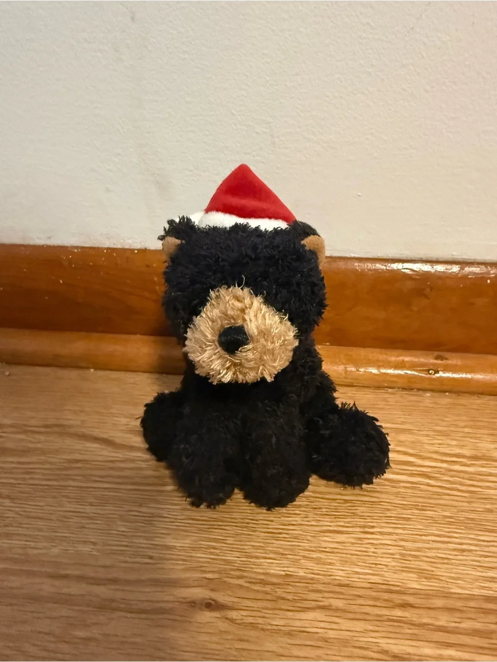 Rare Gund Kringle Jingles Bear With Santa Hat Rattle Baby Toy Plush 5”